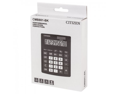 Калькулятор настольный CITIZEN BUSINESS LINE CMB801BK, МАЛЫЙ (137x102мм), 8 разрядов,двойное питание