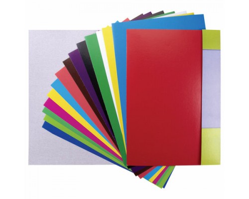 Набор цветного картона и бумаги А4 мелованные, 8+8 цв, в папке, ЮНЛАНДИЯ,200х290мм, 
