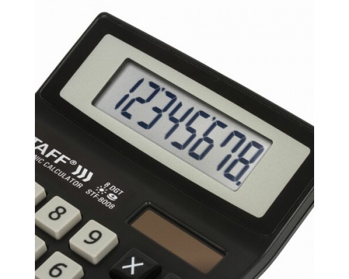 Калькулятор настольный STAFF STF-8008, КОМПАКТНЫЙ (113х87мм), 8 разрядов, двойное питание, 250147