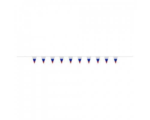 Гирлянда из флагов России, длина 5 м, 10 треугольных флажков 20х30 см, BRAUBERG/STAFF, 550186