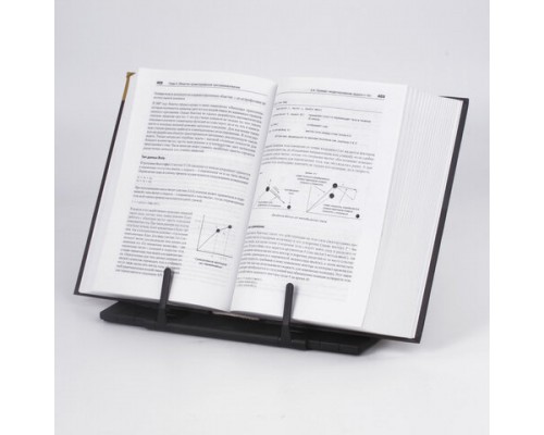 Подставка для книг, учебников BRAUBERG, регулируемый наклон, металл/пластик, черная, 237446