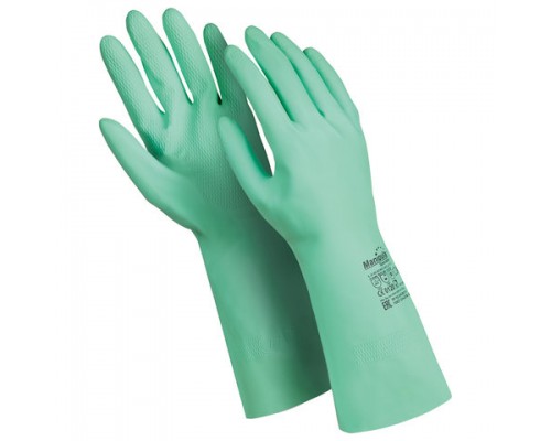 Перчатки латексные MANIPULA Контакт, хлопчатобумажное напыление, р.8-8,5, M, зеленые, L-F-02, шк0374