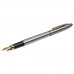 Ручка подарочная перьевая BRAUBERG Brioso, СИНЯЯ, корпус серебристый с золотистыми деталями, 143464