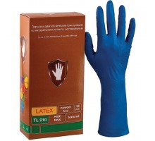 Перчатки латексные смотровые 25 пар (50 шт.), размер L (большой), синие, SAFE&CARE High Risk DL/TL210