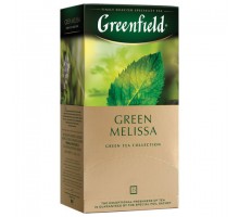Чай GREENFIELD "Green Melissa" зеленый с мятой и мелиссой, 25 пакетиков в конвертах по 1,5 г
