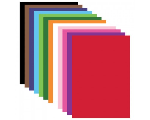 Картон цветной А4 ТОНИРОВАННЫЙ В МАССЕ, 48л. 12цв., склейка, 180г/м2, BRAUBERG, 210х297мм, 124744