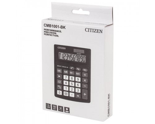 Калькулятор настольный CITIZEN BUSINESS LINE CMB1001BK, МАЛЫЙ(136x100мм),10 разрядов,двойное питание