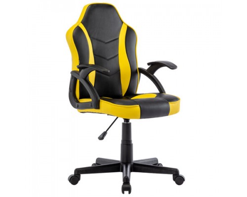 Кресло компьютерное BRABIX Shark GM-203, экокожа, черное/желтое, 532514