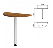 Стол приставной полукруг "Этюд", 700х350х750 мм, орех (КОМПЛЕКТ)