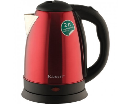 Чайник SCARLETT SC-EK21S76, 2 л, 1800Вт, закрытый нагревательный элемент, сталь, красный