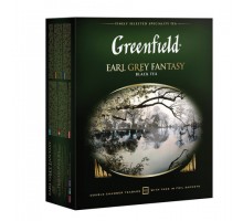 Чай GREENFIELD "Earl Grey Fantasy" черный с бергамотом и цитрусом, 100 пакетиков в конвертах по 2 г, 0584-09