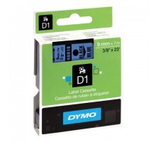 Картридж для принтеров этикеток DYMO D1, 9 мм х 7 м, лента пластиковая, чёрный шрифт, голубой фон, S0720710