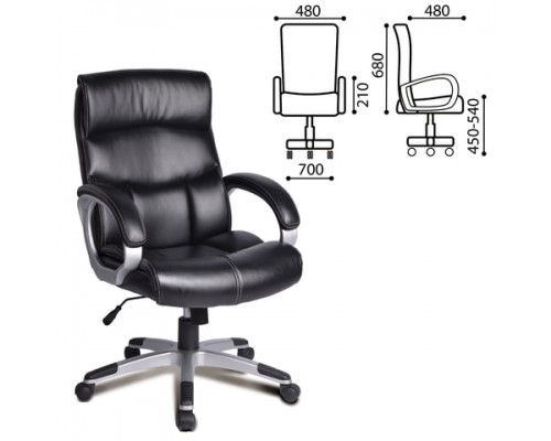 Кресло офисное BRABIX Impulse EX-505, экокожа, черное, 530876