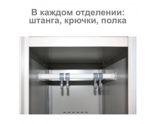 Шкаф (секция без стенки) металлический для одежды BRABIX LK 01-40, (в1830*ш400*г500мм), 291131