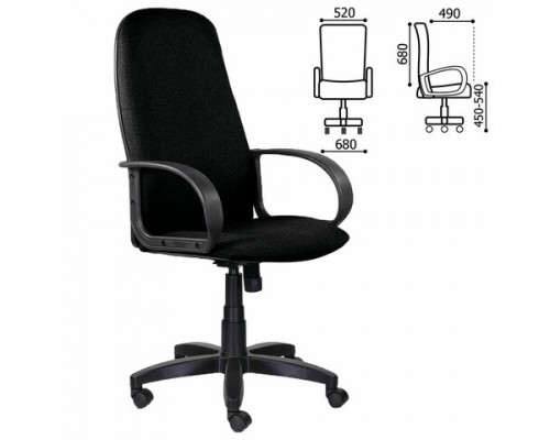 Кресло офисное BRABIX Praktik EX-279, ткань С / кожзам Z, черное С-11, 532017