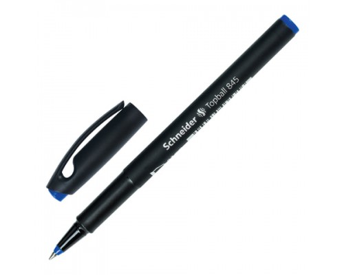 Ручка-роллер SCHNEIDER (Германия) Topball 845, СИНЯЯ, корпус черный, узел 0,5мм, линия 0,3мм, 184503