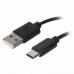 Кабель USB2.0-Type-C, 1м, SONNEN, медь, для передачи данных и зарядки, черный, 513117