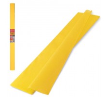 Бумага гофрированная/креповая, 32 г/м2, 50х250 см, желтая, в рулоне, BRAUBERG, 126529