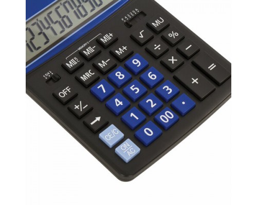 Калькулятор настольный BRAUBERG EXTRA-12-BKBU (206x155мм), 12 разрядов, ЧЕРНО-СИНИЙ, 250472