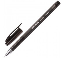 Ручка гелевая BRAUBERG "Income", ЧЕРНАЯ, корпус тонированный, игольчатый узел 0,5 мм, линия письма 0,35 мм, 141517
