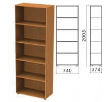 Шкаф (стеллаж) "Фея", 740х370х2000 мм, 4 полки, цвет орех милан, ШФ14.5