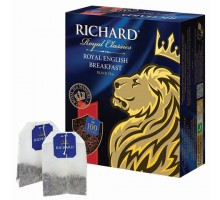 Чай RICHARD "Royal English Breakfast" черный, 100 пакетиков по 2 г, 100270