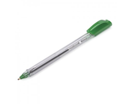 Ручка шариковая масляная BRAUBERG Extra Glide, ЗЕЛЕНАЯ, трехгранная, узел 1мм, линия 0,5мм, 142137