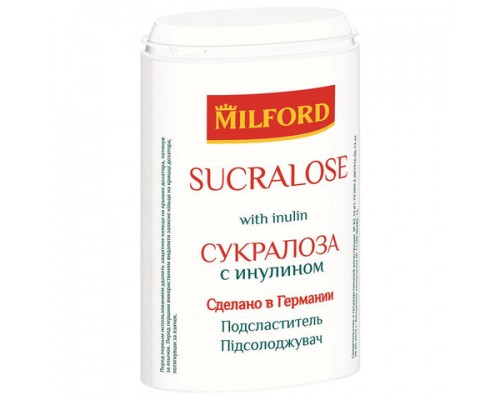 Заменитель сахара MILFORD Сукралоза с инулином, 370 таблеток, пласт. баночка с дозатором, ш/к 02468