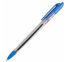 Ручка шариковая масляная автоматическая STAFF "OBP-252", СИНЯЯ, узел 0,7 мм, линия 0,35 мм, 142969