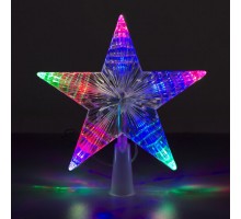 Звезда на ель ЗОЛОТАЯ СКАЗКА 10 LED, 16,5 см, прозрачный корпус, 3 цвета, на батарейках, 591272
