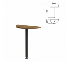 Стол приставной полукруг "Арго", 600х300х760 мм, орех/опора черная (КОМПЛЕКТ)