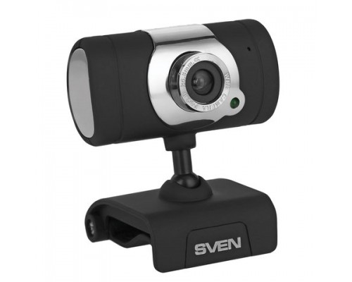 Веб-камера SVEN IC-525, 1,3 Мп, микрофон, USB 2.0, регулируемое крепление, черная, SV-0602IC525