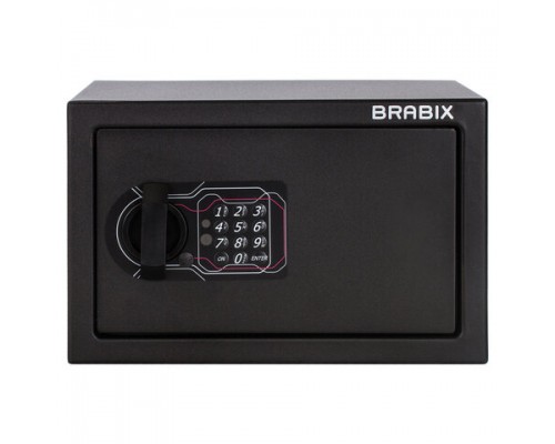 Сейф мебельный BRABIX SF-200EL (в200*ш310*г200мм), электронный замок, черный, 291145