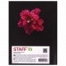 Блокнот МАЛЫЙ ФОРМАТ 110х147мм А6, 80л, твердый, клетка, STAFF, Красный цветок на черном, 127212