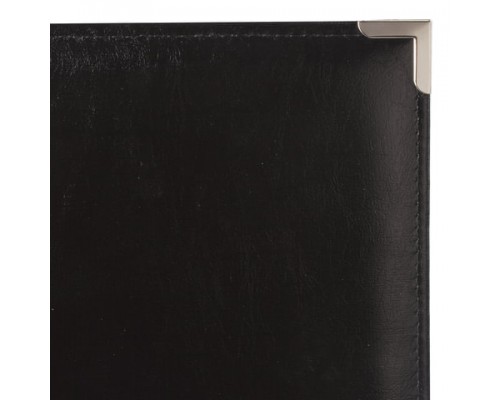 Папка адресная из кожзама без надписи, формат А4, 33х25х2 см, черная, 165