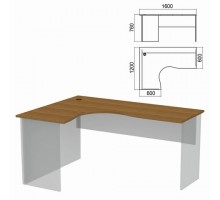 Стол компактный ЧАСТЬ 1 "Арго", 1600х1200х760 мм, левый, орех