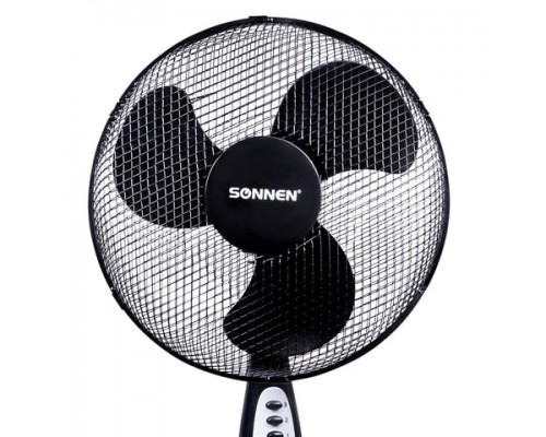 Вентилятор напольный SONNEN FS40-A55, d=40 см, 45Вт, 3 скоростных режима, таймер, черный,451035