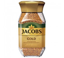 Кофе растворимый JACOBS "Gold" 190 г, стеклянная банка, сублимированный, 8051789