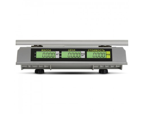 Весы торговые MERTECH M-ER 326AC-15.2 LCD (0,04-15кг) дискретность 5г, платформа 325x230мм, б/стойки