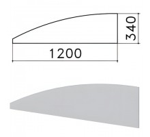 Экран-перегородка "Монолит", 1200х16х340 мм, БЕЗ ФУРНИТУРЫ (код 640237), серый, ЭМ20.11