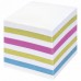 Блок для записей STAFF непроклеенный, куб 9*9*9 см, цветной, чередование с белым, 126367