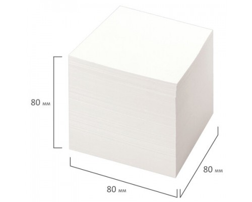 Блок для записей STAFF непроклеенный, куб 8*8*8 см, белый, белизна 90-92%, 111980