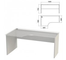 Каркас стола эргономичного "Этюд", 1600х900х750 мм, левый, серый, 401675-03