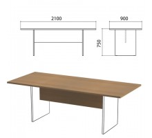 Стол для переговоров "Этюд", 2100х900х750 мм, БЕЗ ОПОР, орех, 400043-190