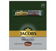 Кофе растворимый порционный JACOBS "Millicano", КОМПЛЕКТ 26 пакетиков по 1,8 г, сублимированный, 4251154