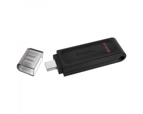Флеш-диск 64GB KINGSTON DataTraveler 70, разъем Type-C 3.2, черный, DT70/64GB