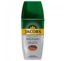 Кофе молотый в растворимом JACOBS "Millicano" 160 г, стеклянная банка, сублимированный, 8052510