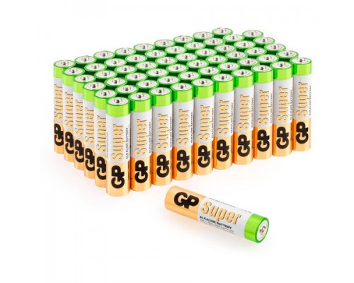 Батарейки GP Super, AAA (LR03, 24А), алкалиновые, мизинчиковые, КОМПЛЕКТ 60 шт, 24A-2CRVS60