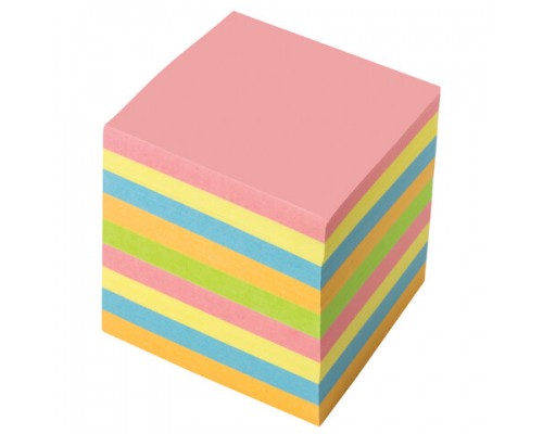 Блок для записей BRAUBERG непроклеенный, куб 9*9*9 см, цветной, 122341