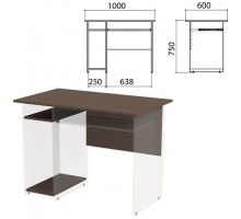 Столешница, царга стола компьютерного "Канц" 1000х600х750 мм, цвет венге, СК24.16.1
